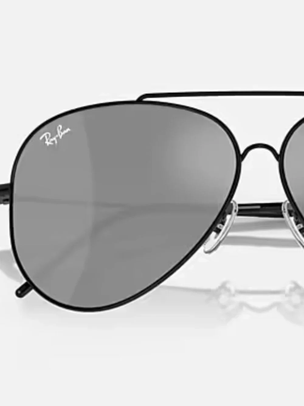 AVIATOR REVERSE - Frame Polished Black Lenses Silver